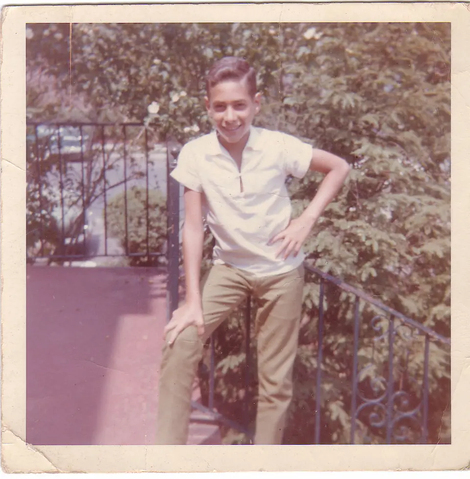 1962 August Ricky on porch 3032 Bedford Ave